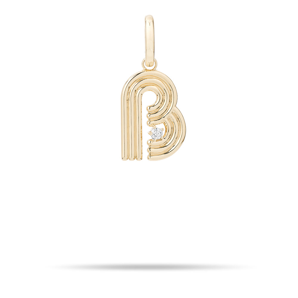 Groovy Diamond Initial Hinged Charm