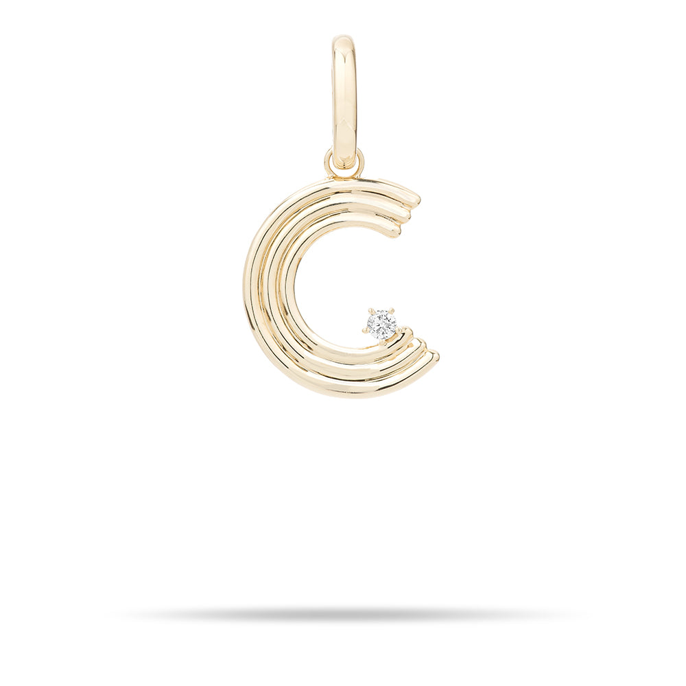 Groovy Diamond Initial Hinged Charm