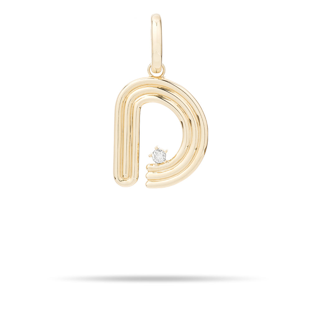 Groovy Diamond Initial Hinged Charm