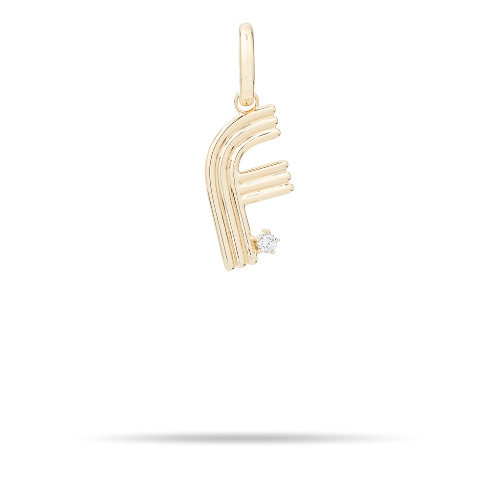 Groovy Diamond Initial Hinged Charm