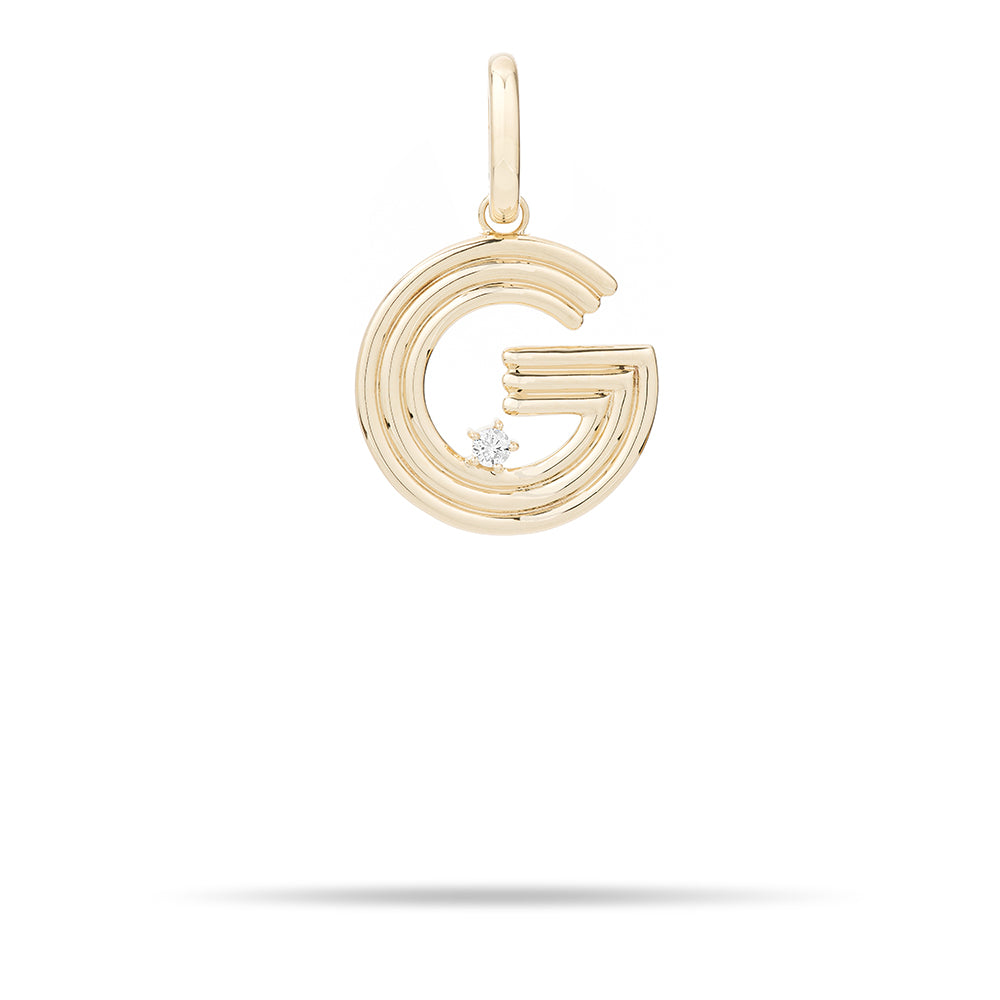 Groovy Diamond Initial Hinged Charm