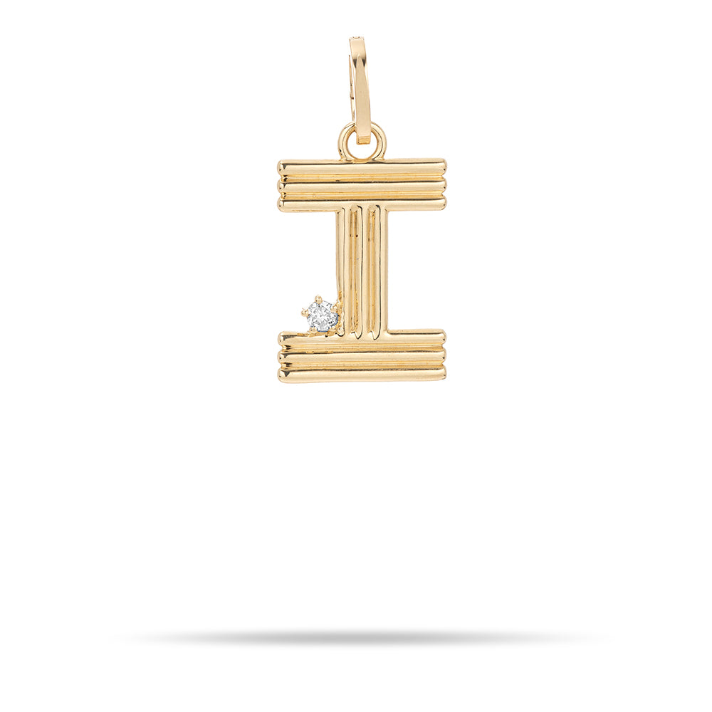 Groovy Diamond Initial Hinged Charm