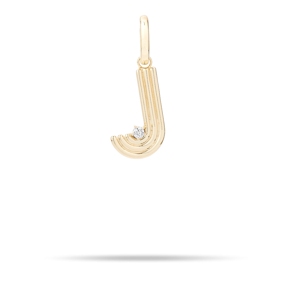 Groovy Diamond Initial Hinged Charm