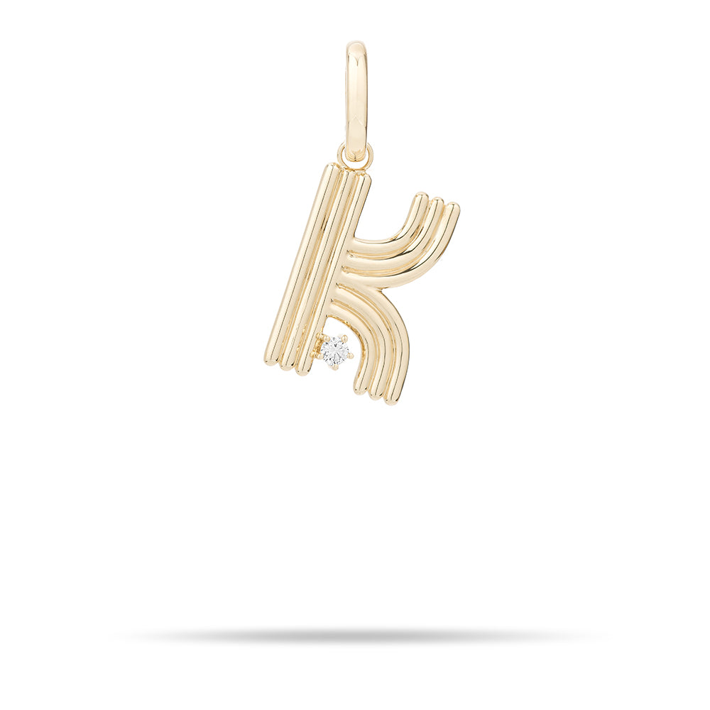Groovy Diamond Initial Hinged Charm