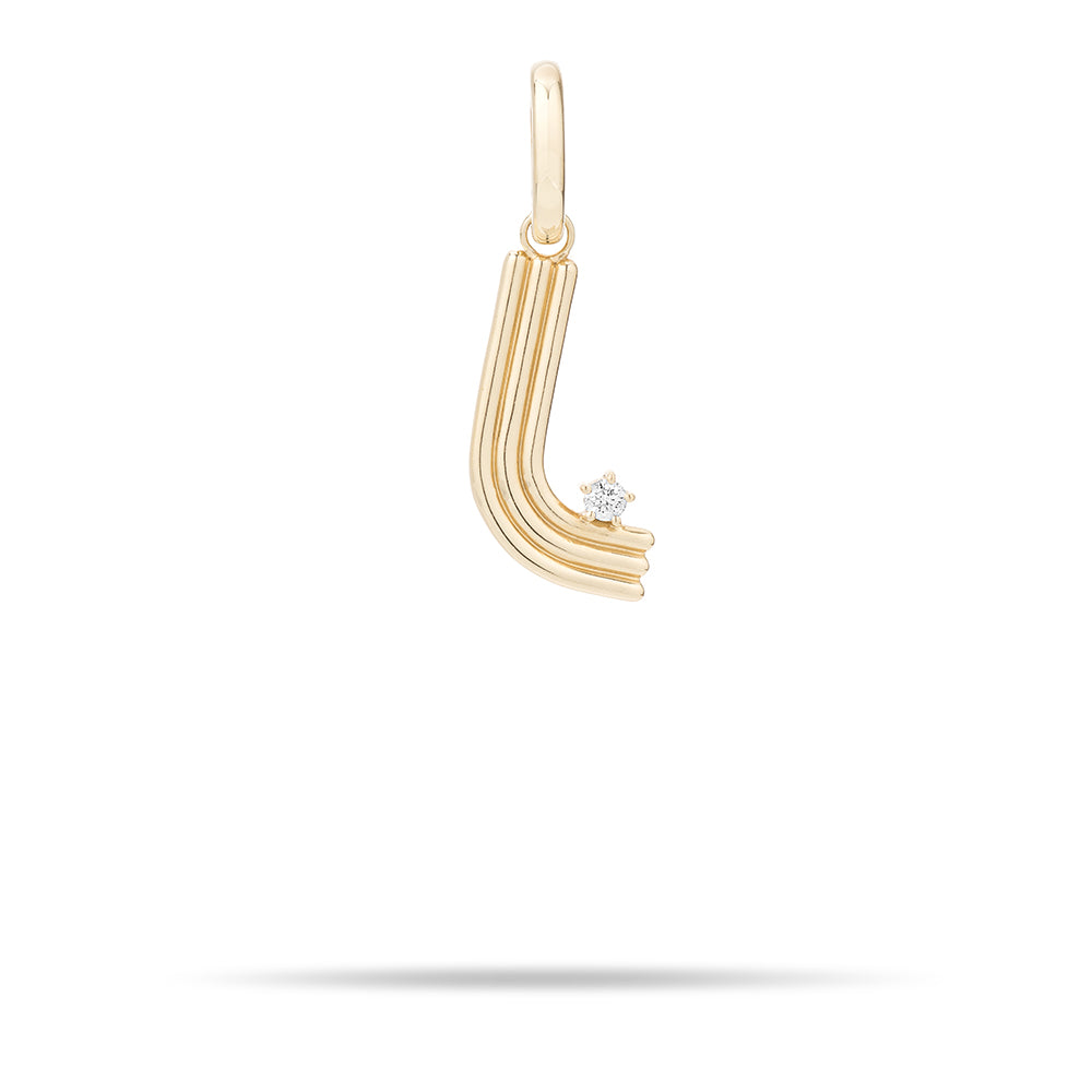 Groovy Diamond Initial Hinged Charm