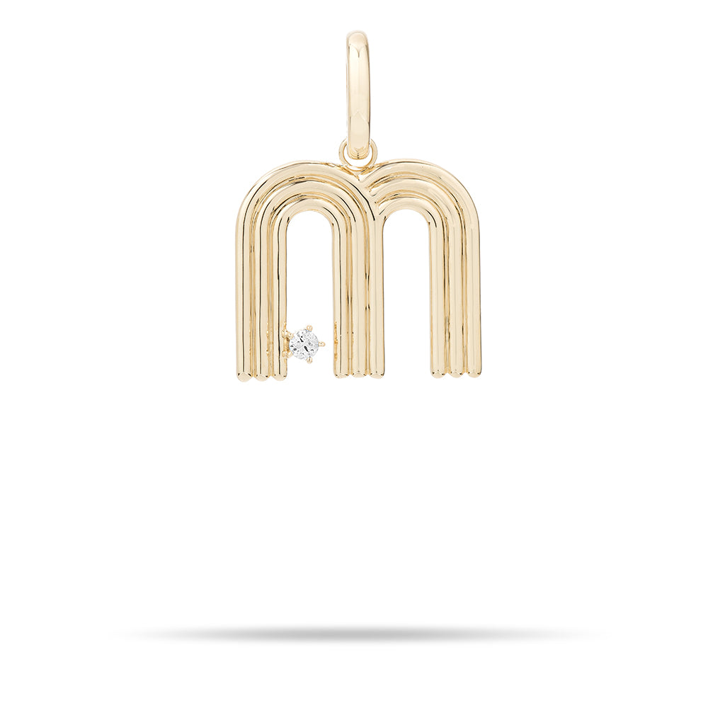 Groovy Diamond Initial Hinged Charm