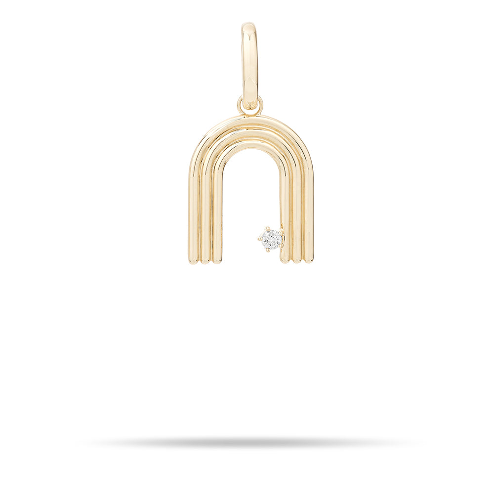 Groovy Diamond Initial Hinged Charm