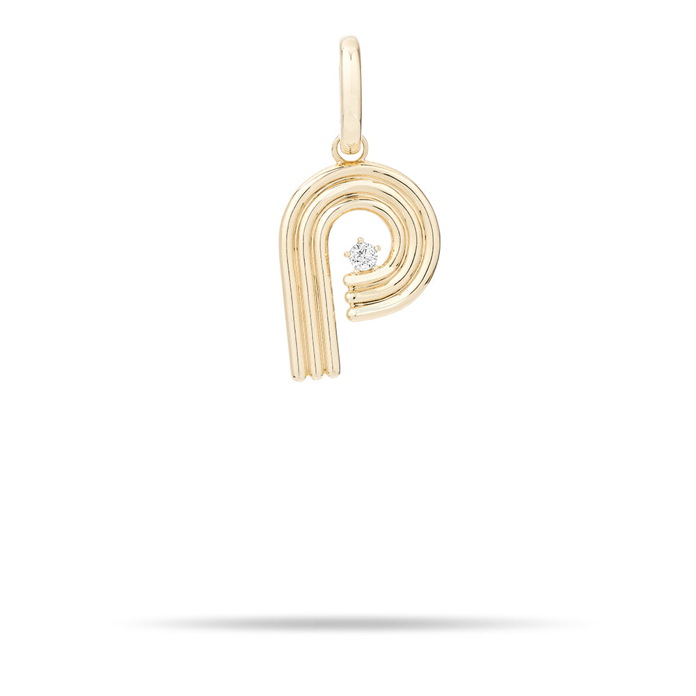 Groovy Diamond Initial Hinged Charm
