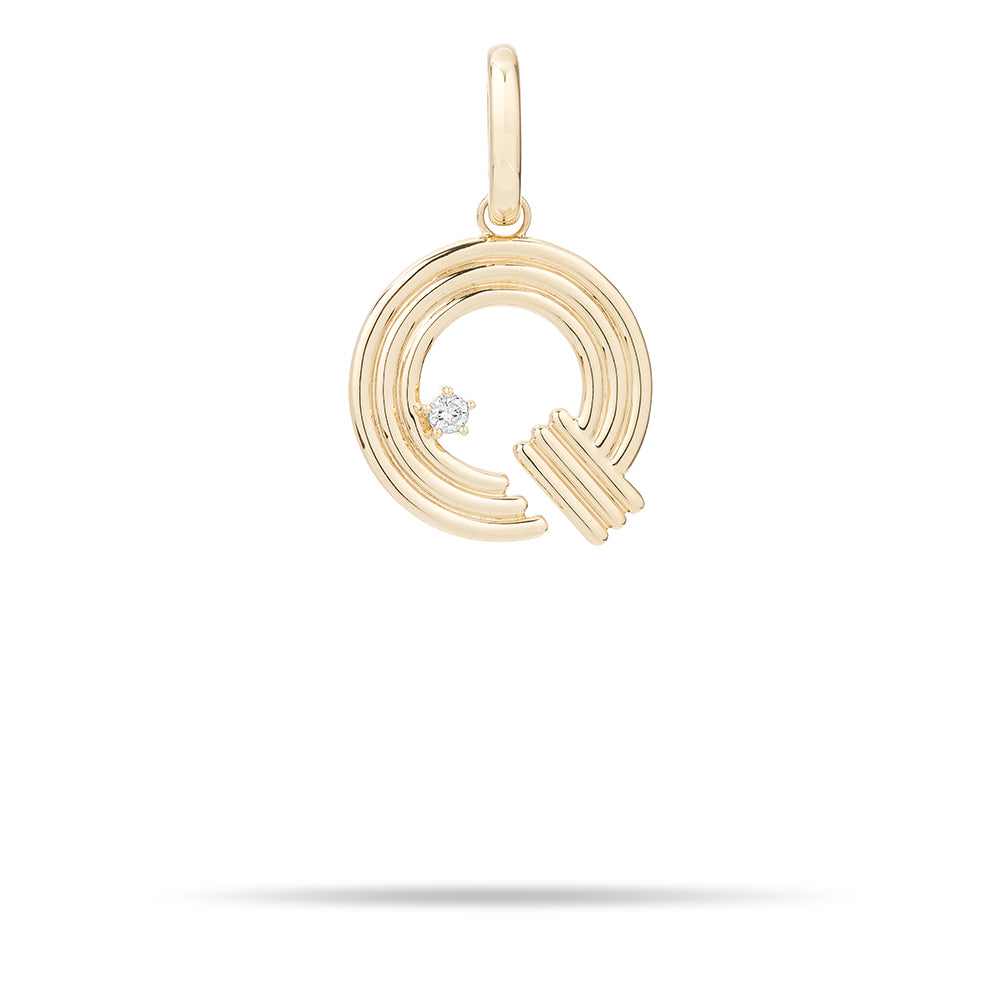 Groovy Diamond Initial Hinged Charm