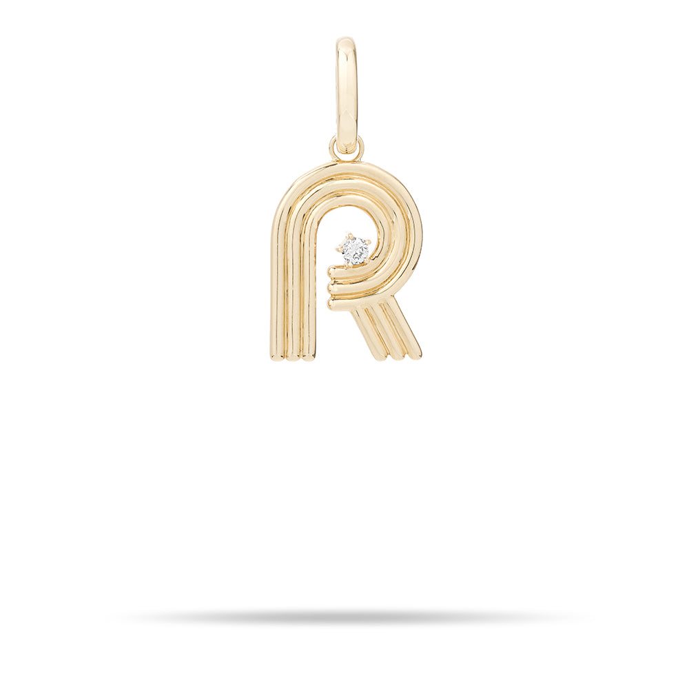 Groovy Diamond Initial Hinged Charm