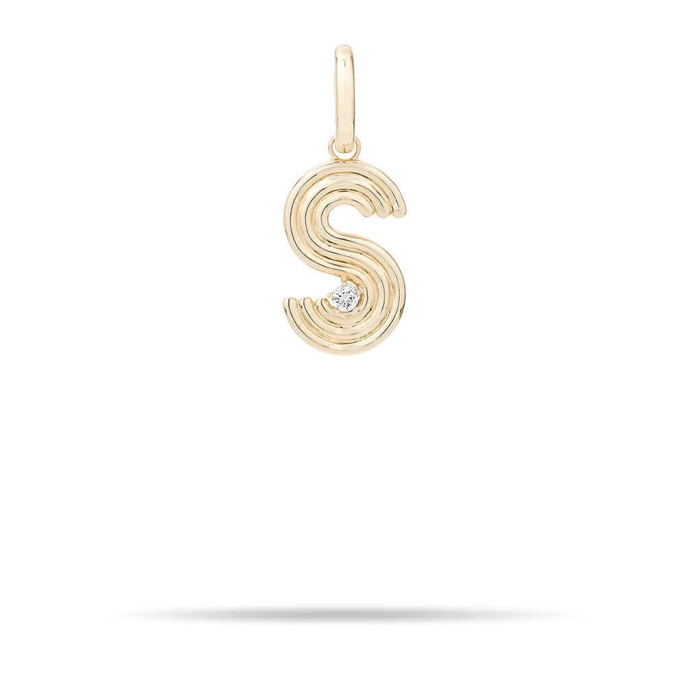 Groovy Diamond Initial Hinged Charm