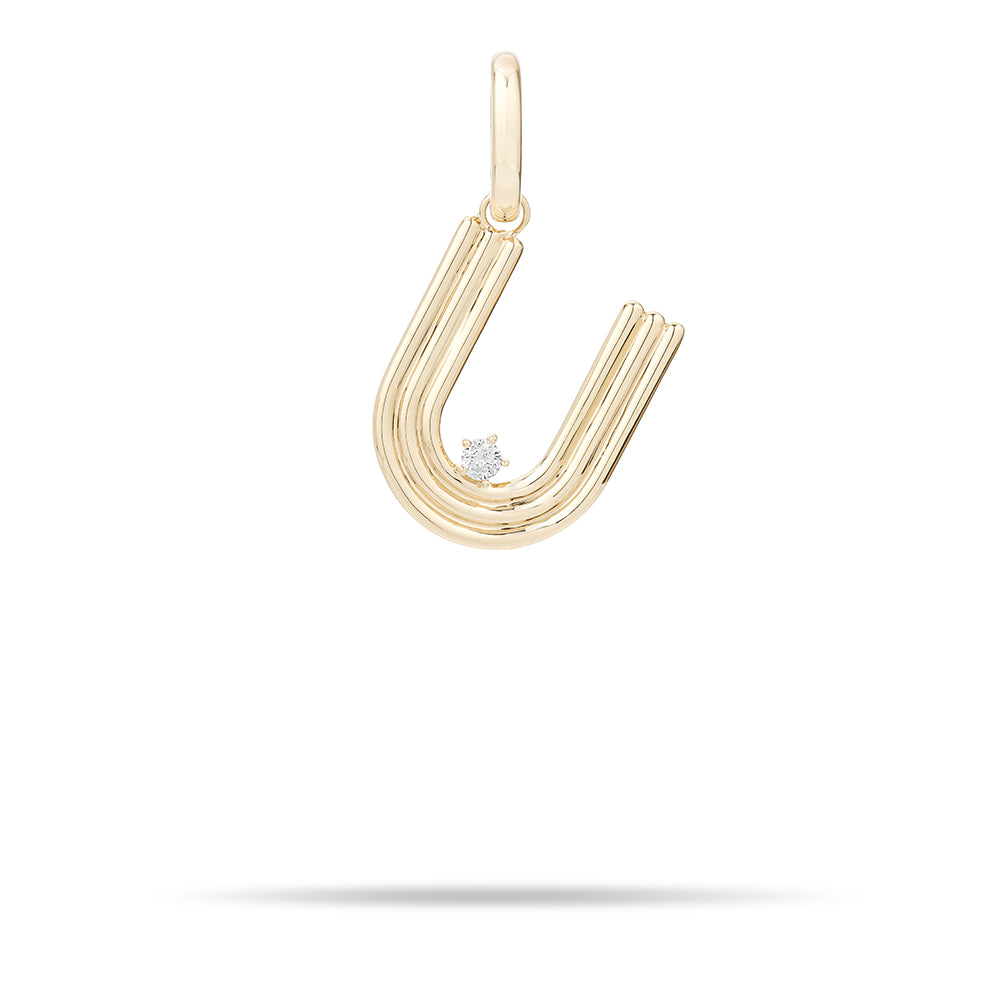 Groovy Diamond Initial Hinged Charm