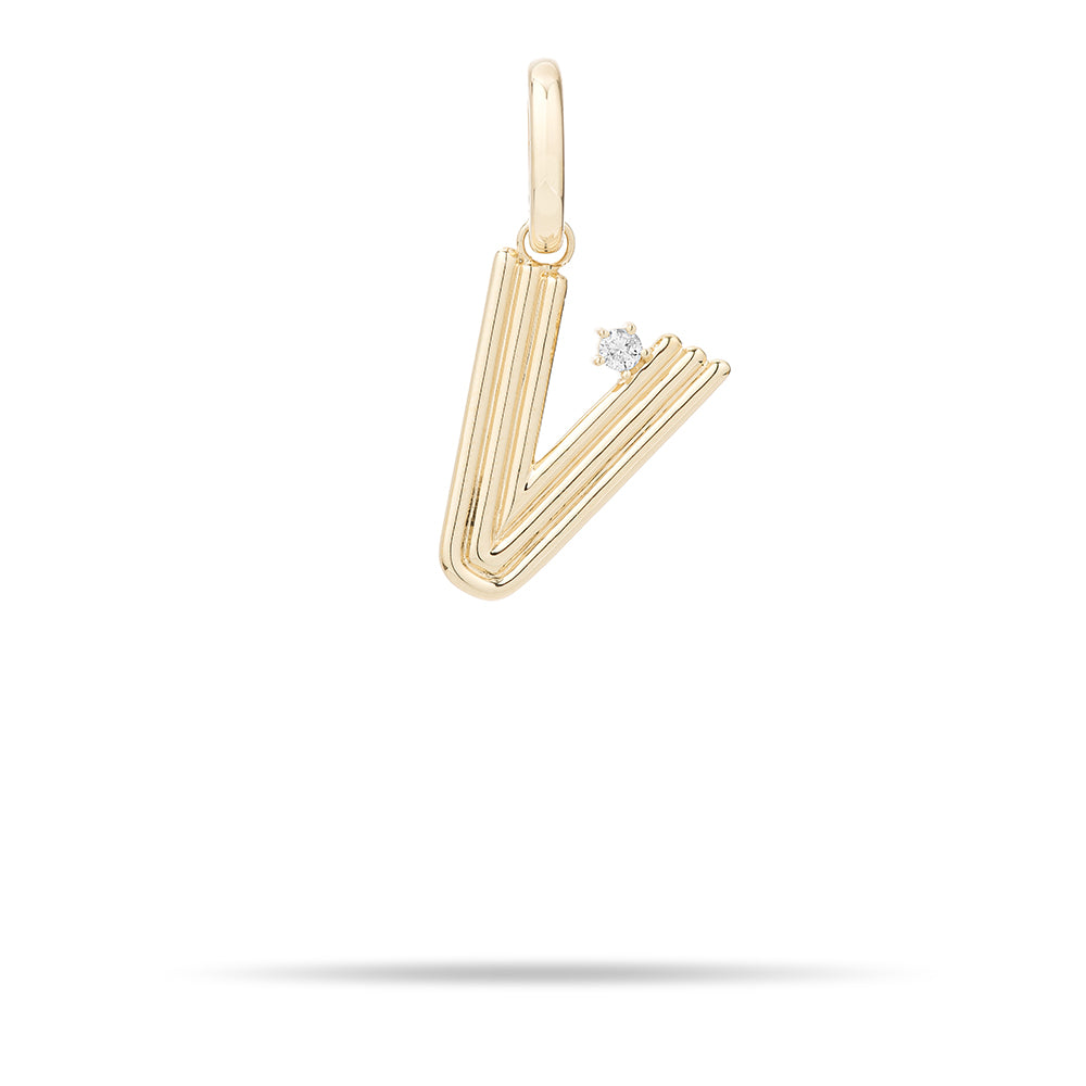 Groovy Diamond Initial Hinged Charm