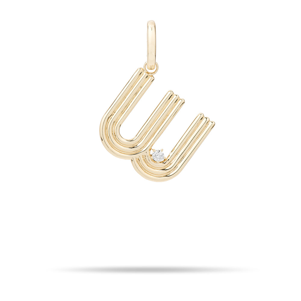 Groovy Diamond Initial Hinged Charm