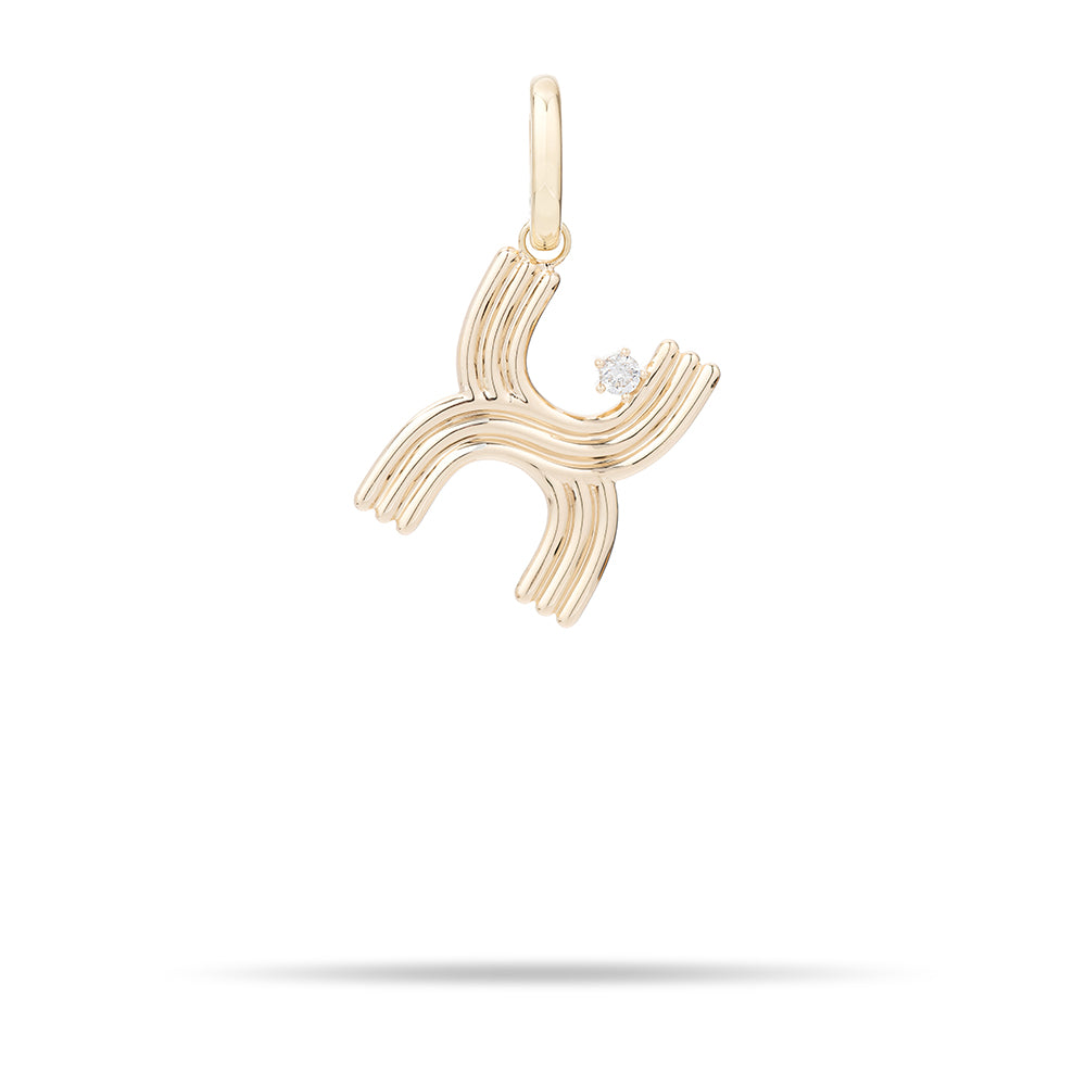 Groovy Diamond Initial Hinged Charm