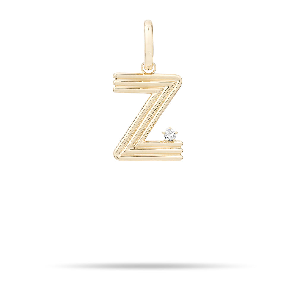 Groovy Diamond Initial Hinged Charm