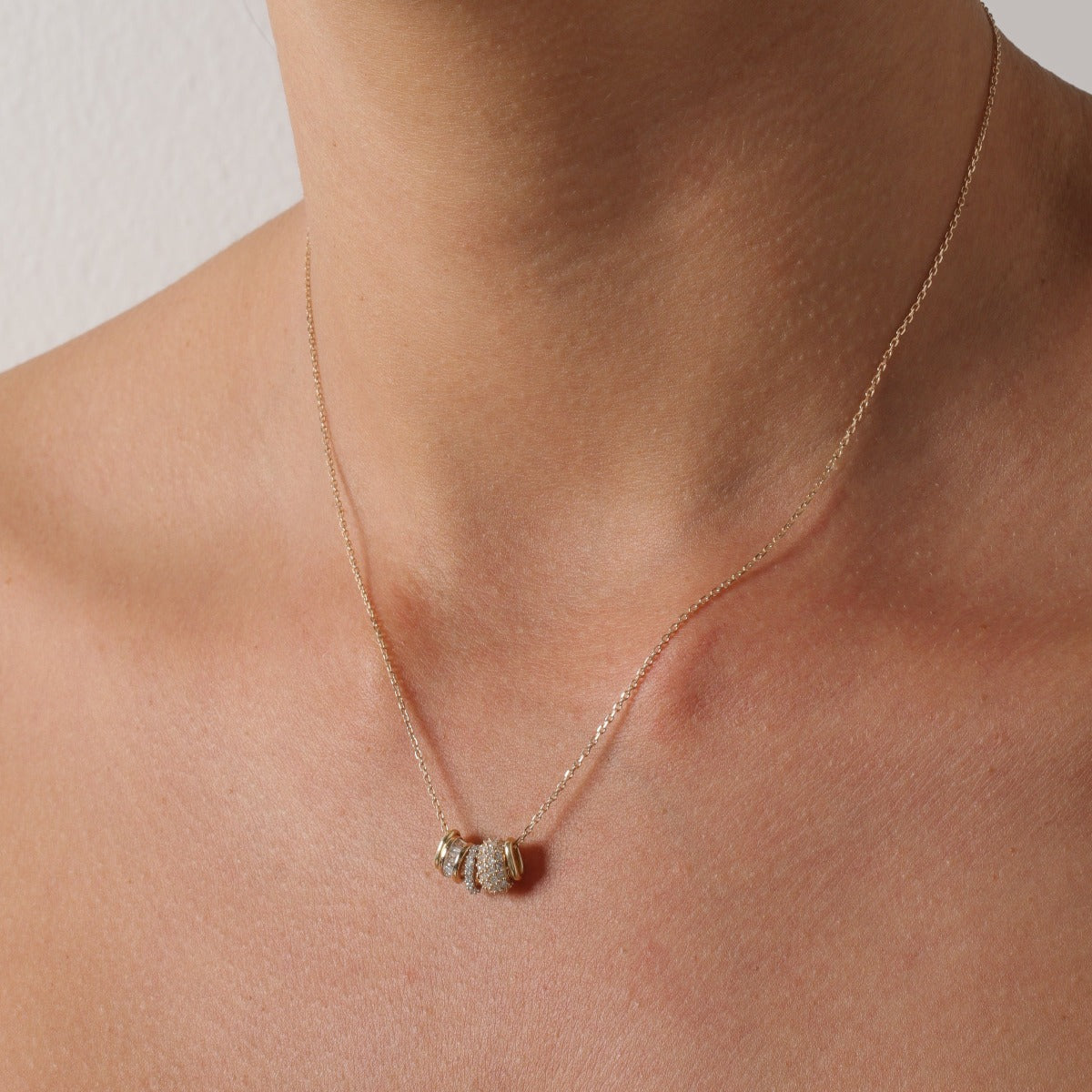 Pavé Diamond Mini Bead Necklace