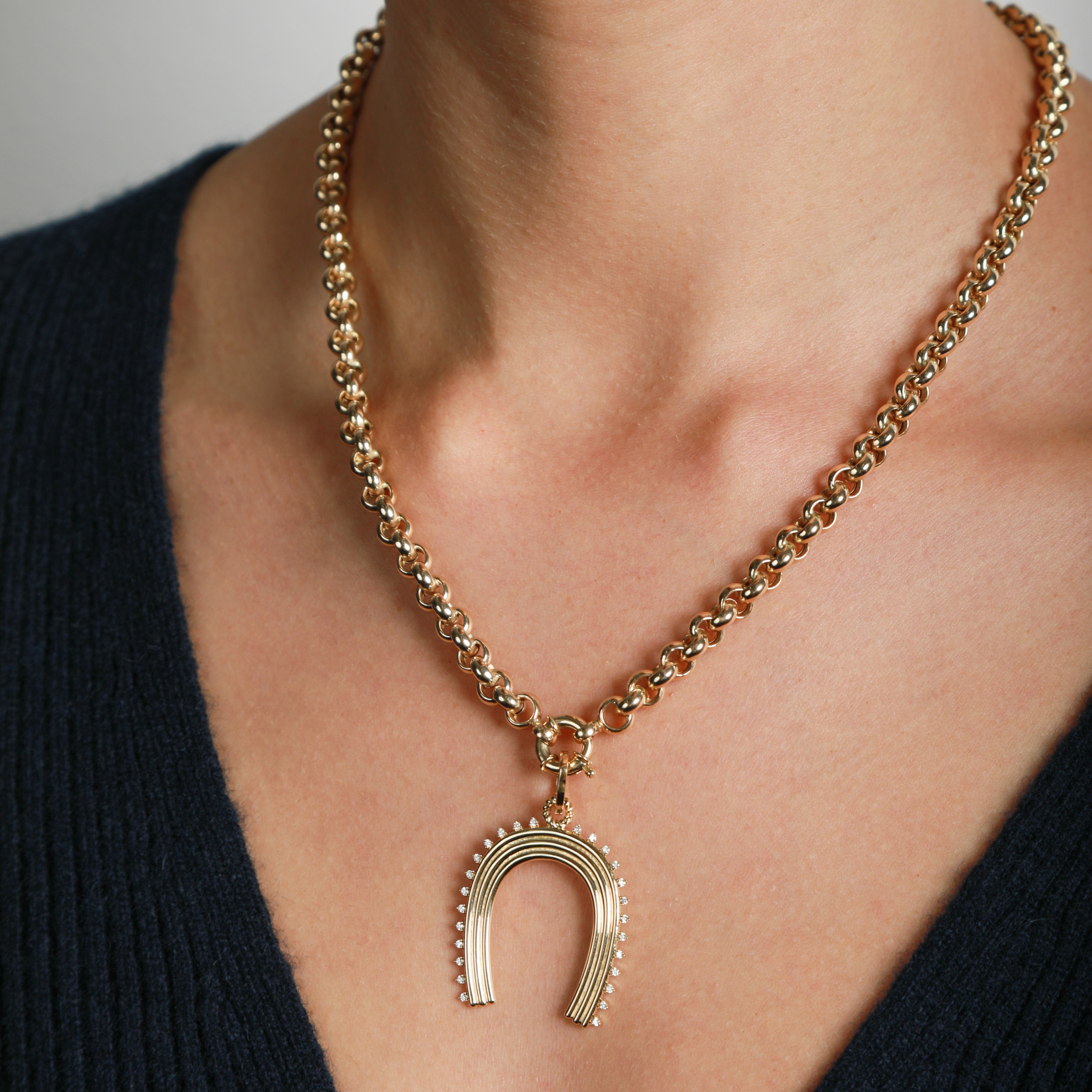 Groovy XL Diamond Horseshoe Hinged Charm