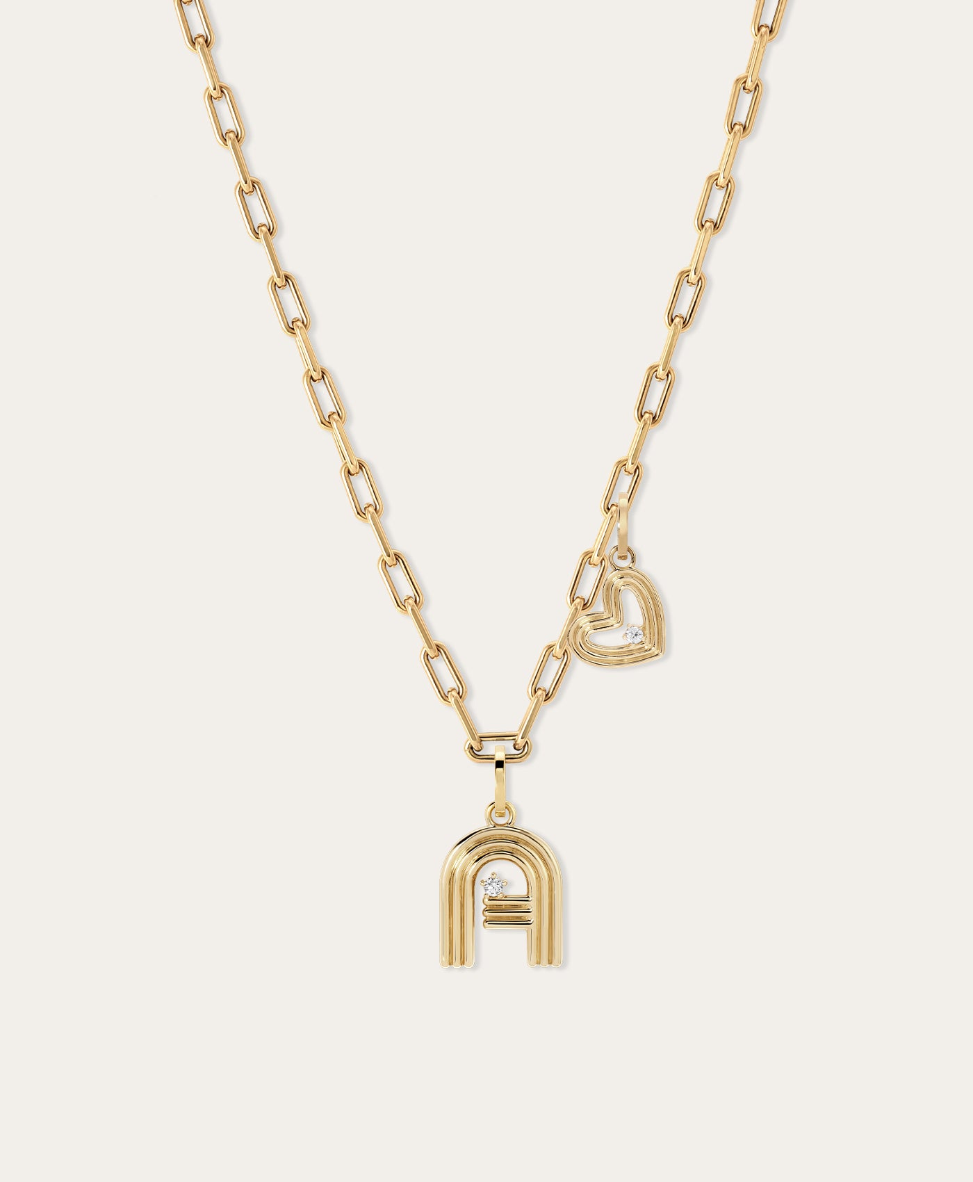 4mm Groovy Italian Chain Initial Necklace