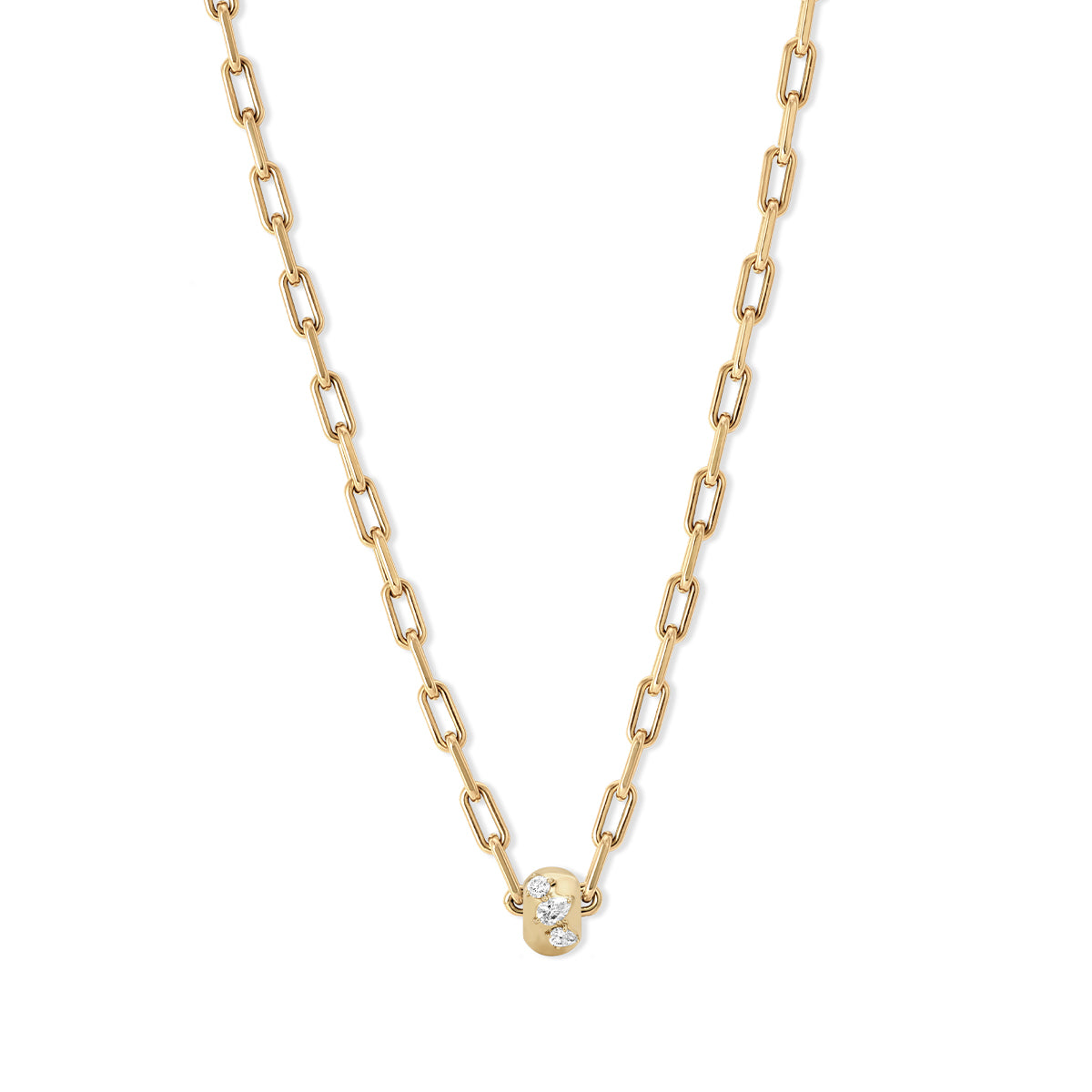 Diamond Pear Cluster Big Bead Necklace