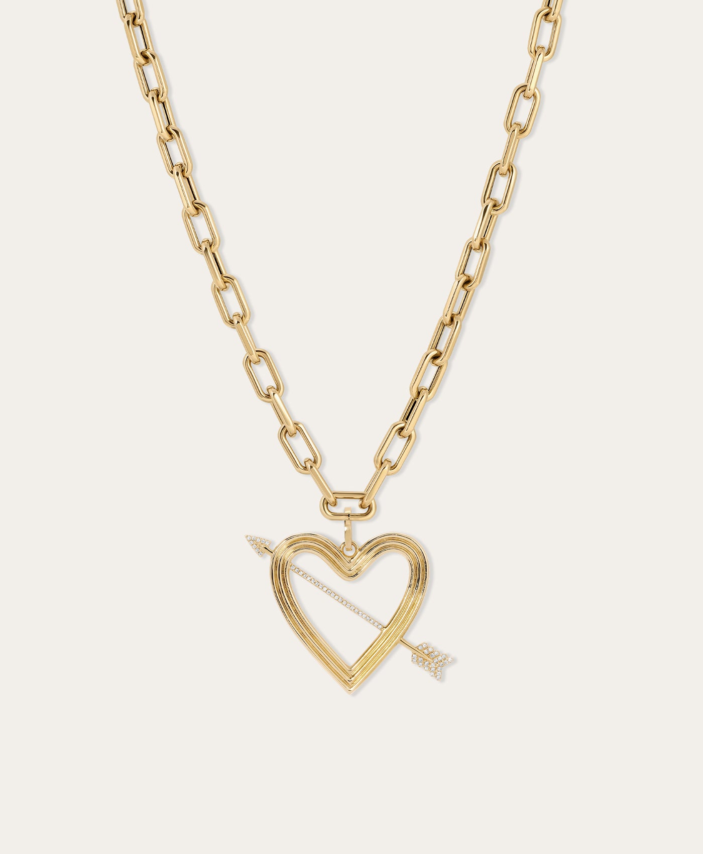 Groovy XL Pavé Heart + Arrow Hinged Charm