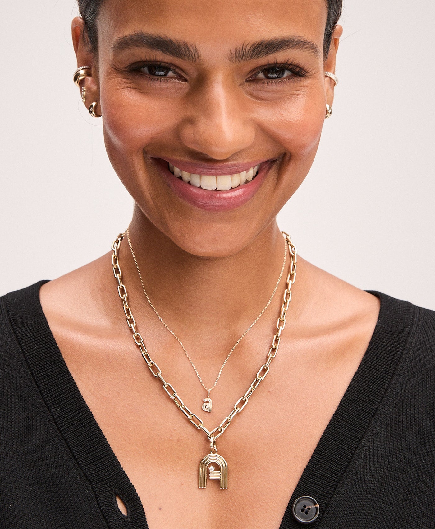 5.3mm Groovy Italian Chain Initial Necklace