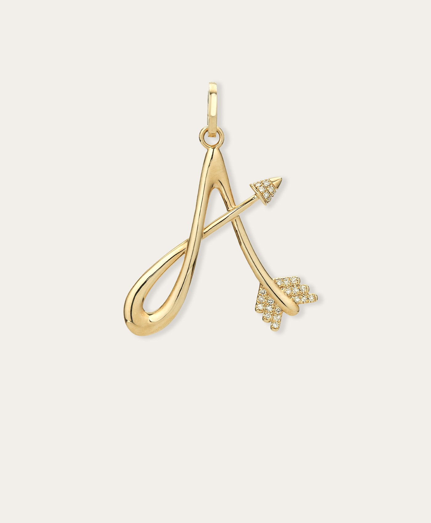 Diamond Arrow Initial Hinged Charm
