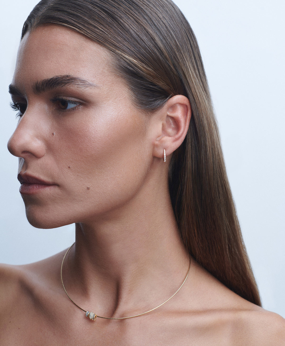 Diamond Pavé Horseshoe Hoops