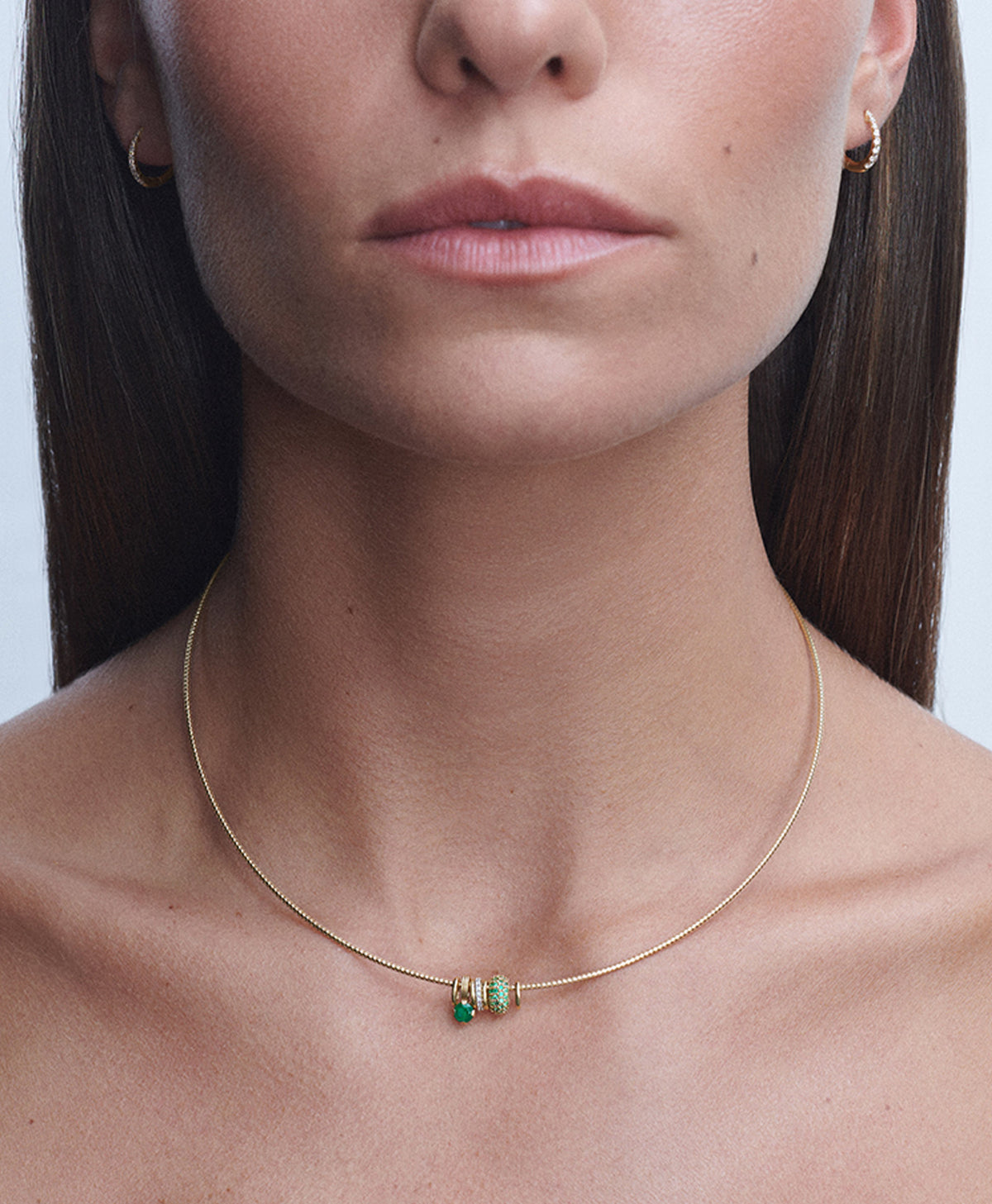 Green with Envy Mini Charm Collar Necklace