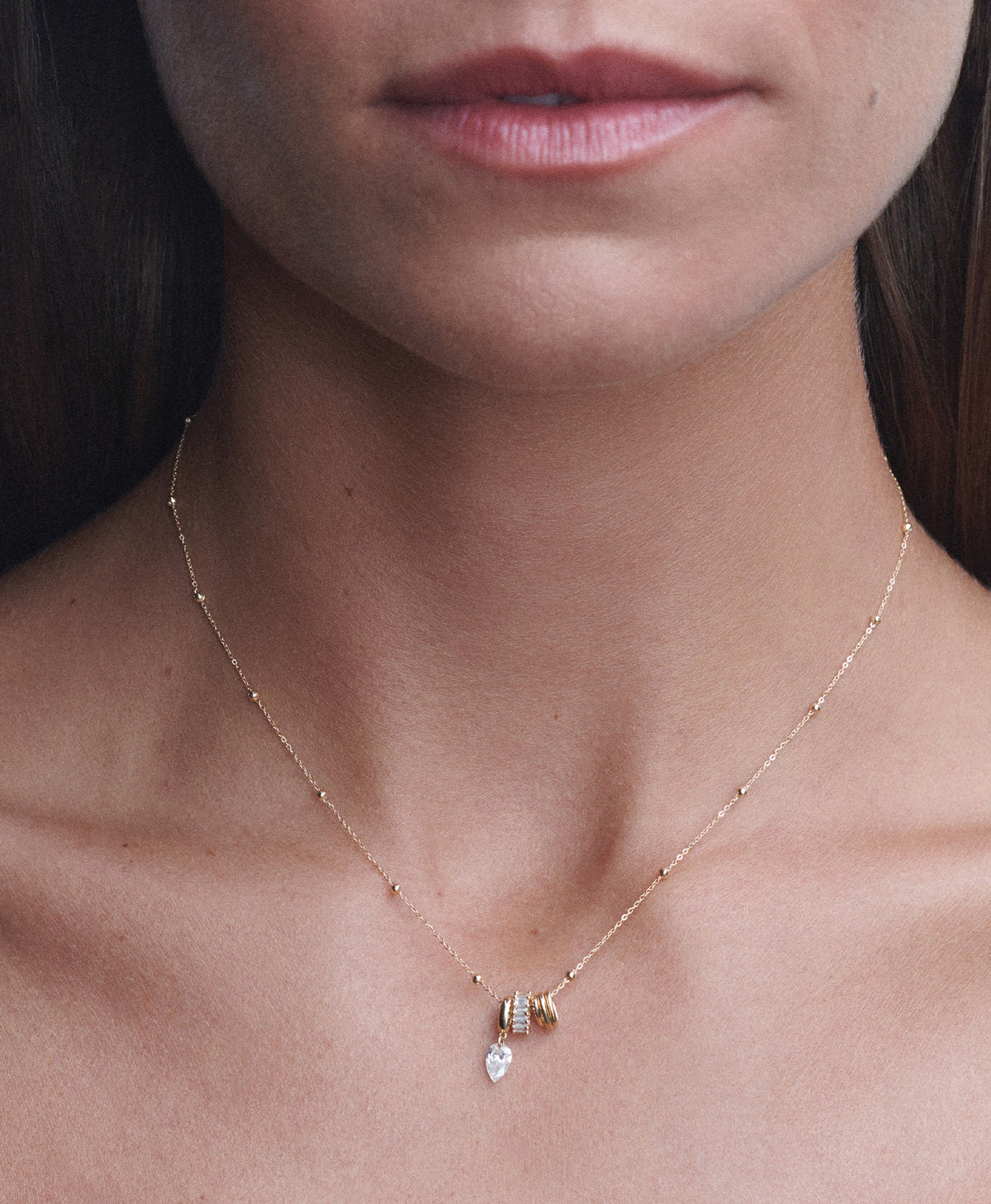 Twinkle Diamond After Party Mini Bead Necklace