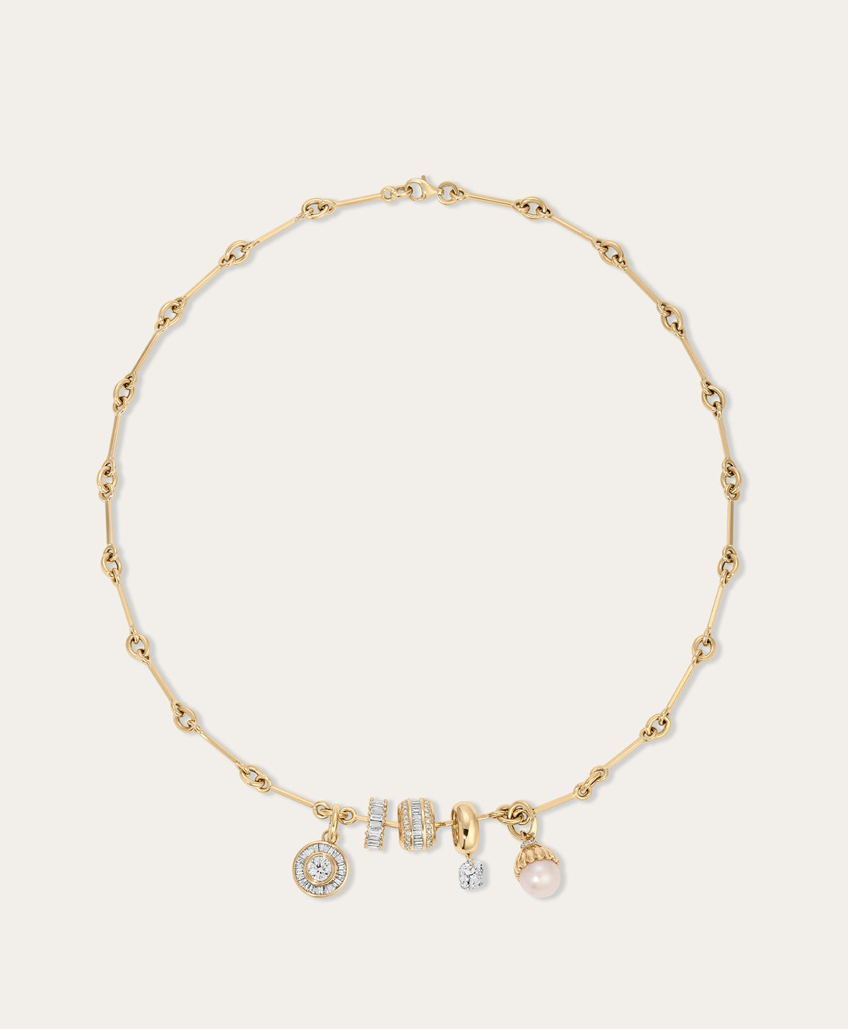 All Dressed Up Pearl + Diamond Charm Necklace