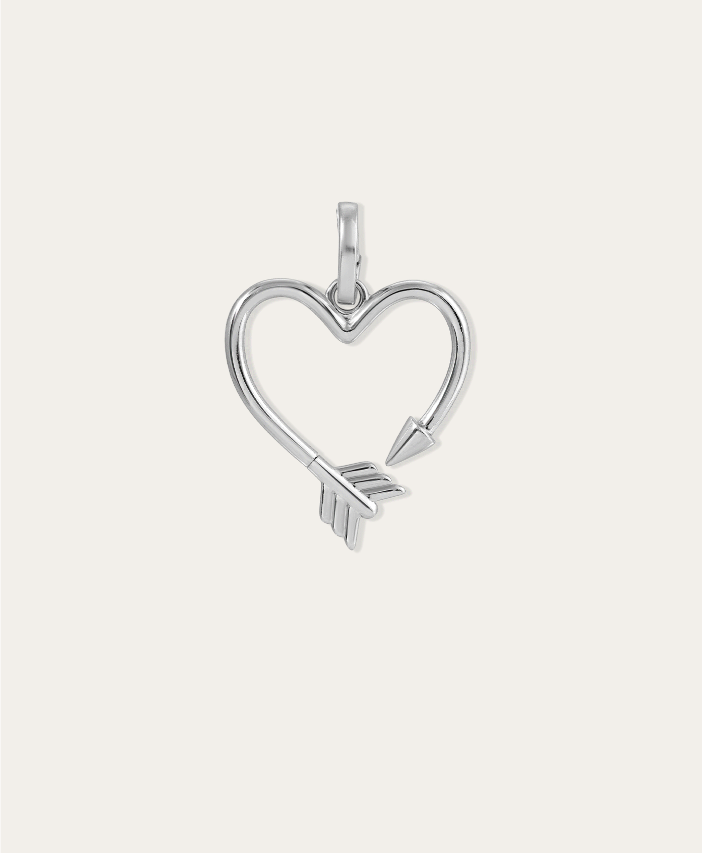 Arrow Heart Hinged Charm for Mini Beads in Sterling Silver