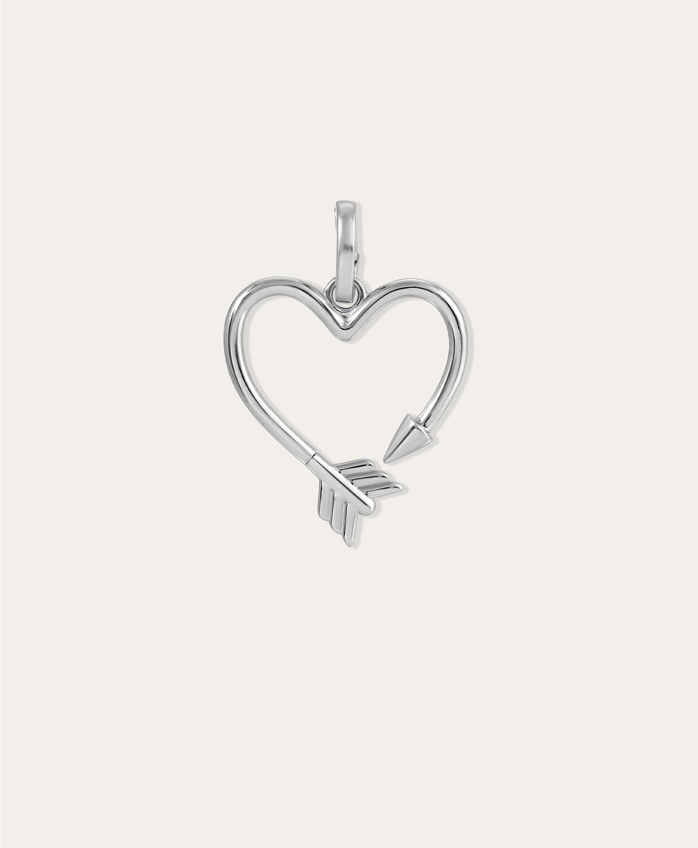 Arrow Heart Hinged Charm for Mini Beads in Sterling Silver