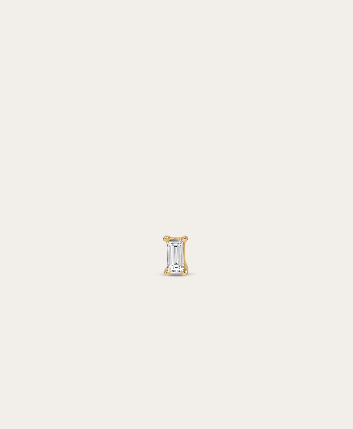 Baguette Diamond Backless Piercing Earring