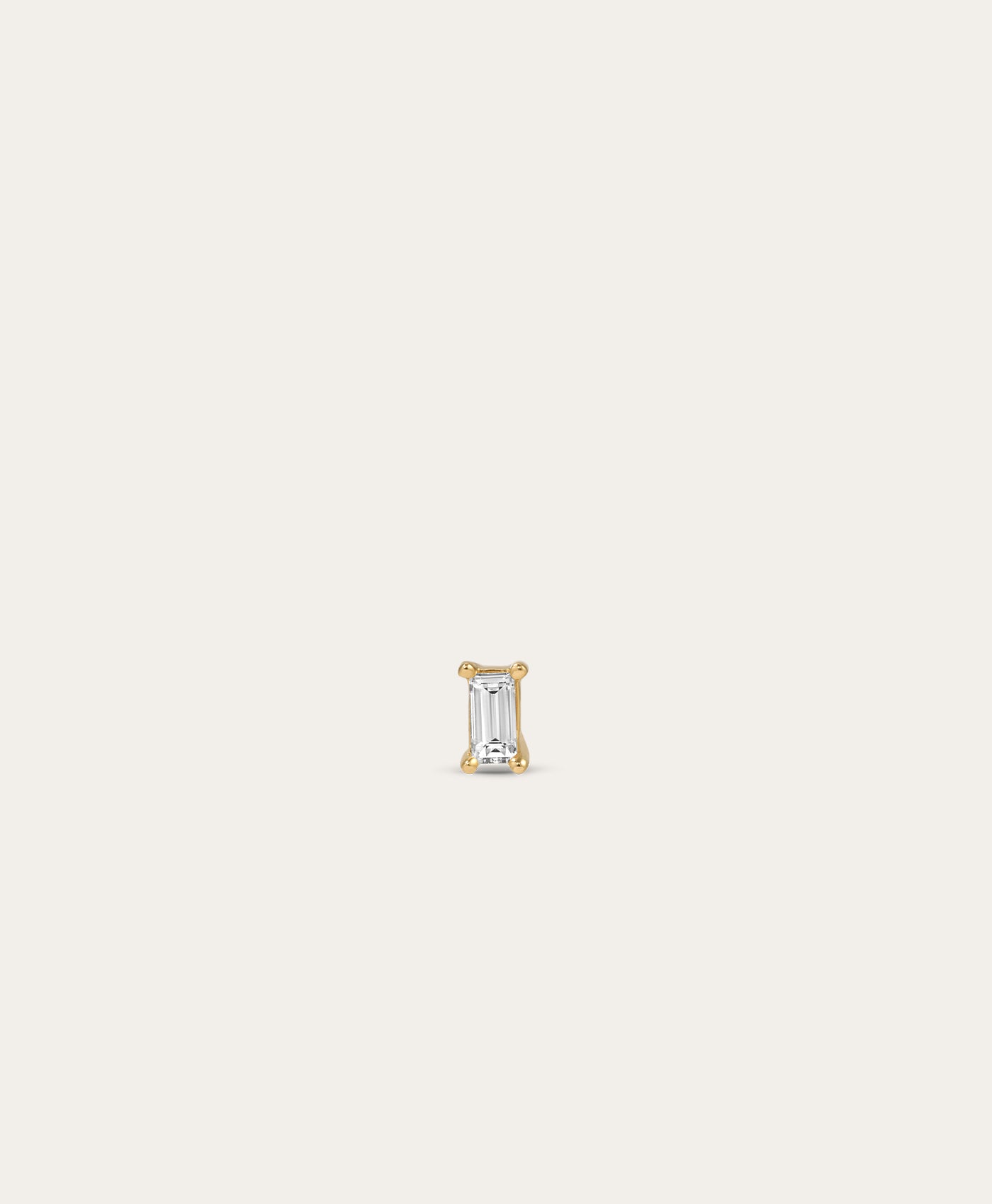 Baguette Diamond Backless Piercing Earring