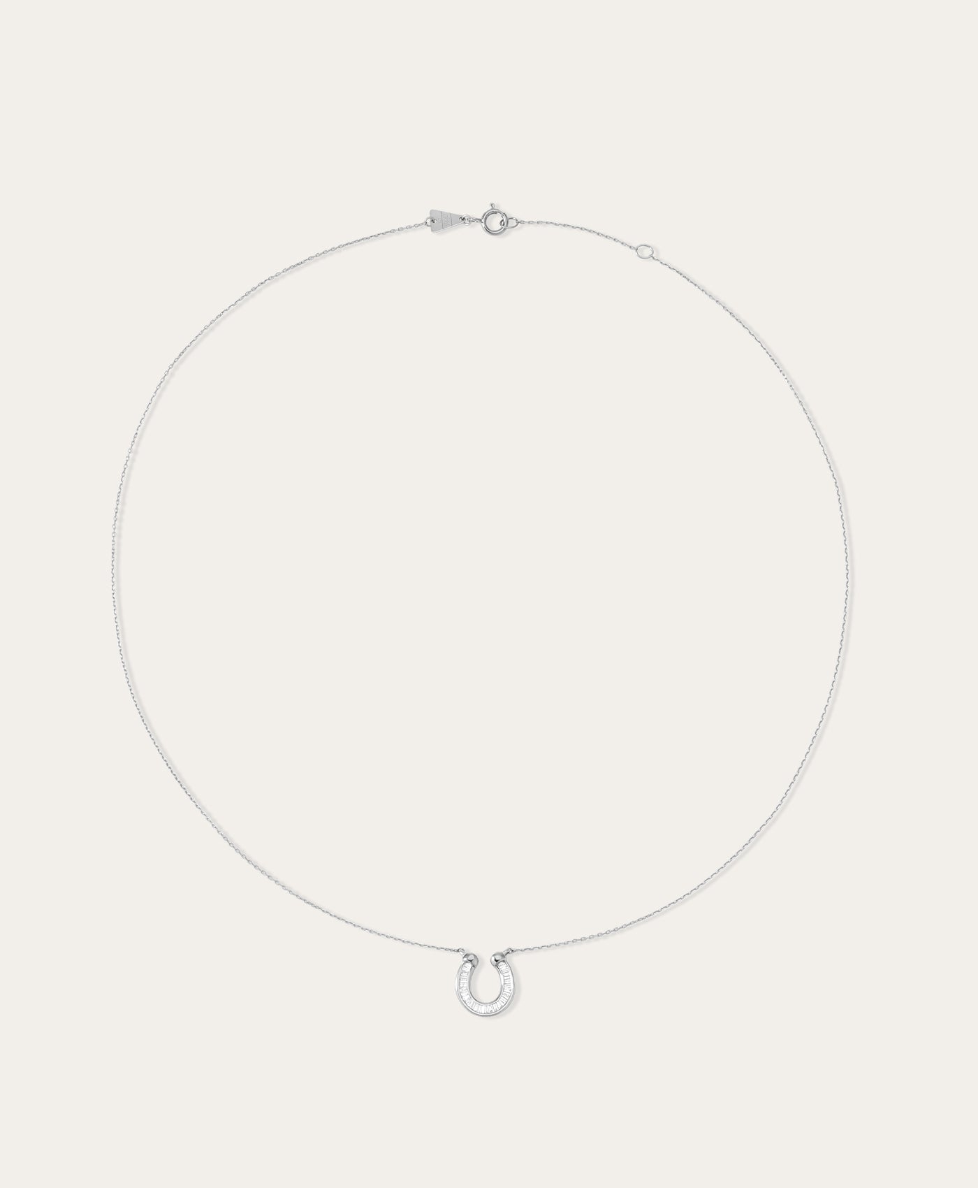 Baguette Horseshoe Necklace in Sterling Silver