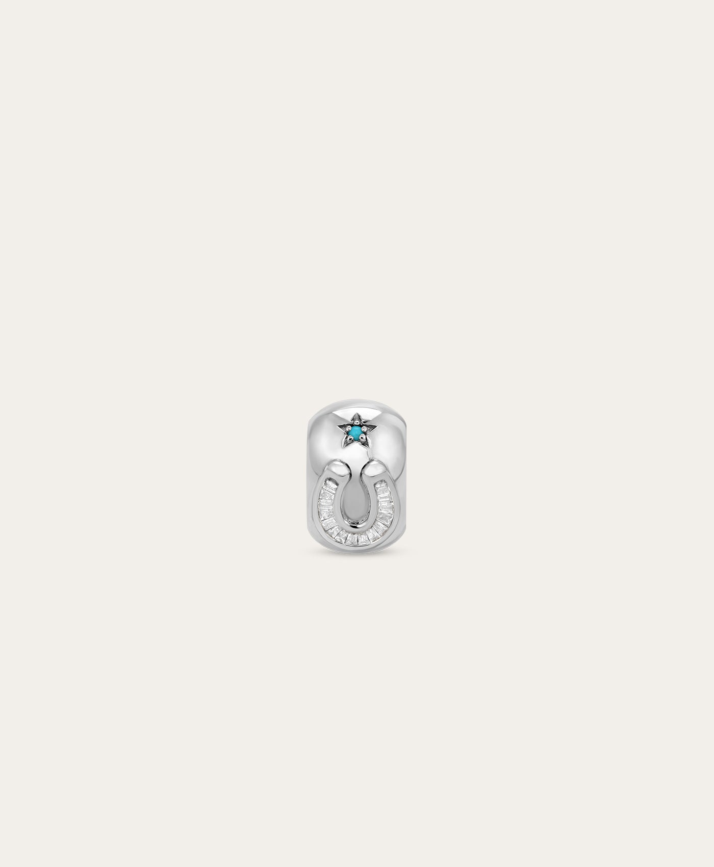 アクセサリー smoky blue Wish your luck Baguette + Turquoise Horseshoe Lucky Big Bead in Sterling Silver