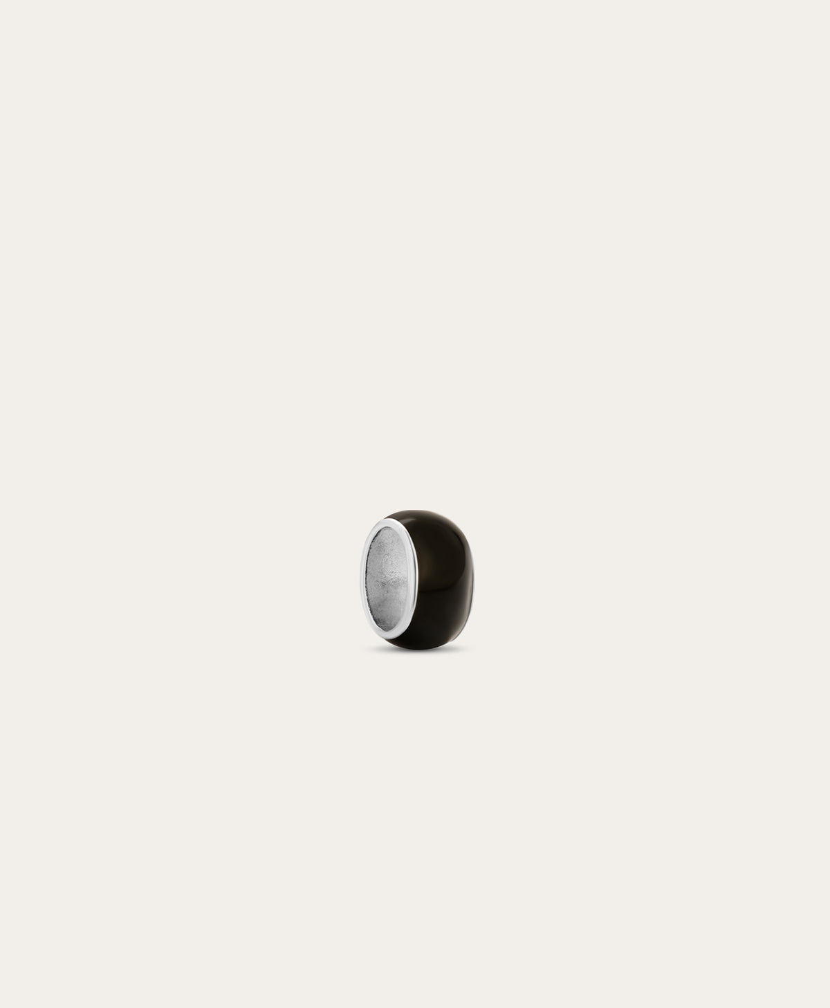 Wide Black Enamel Mini Bead