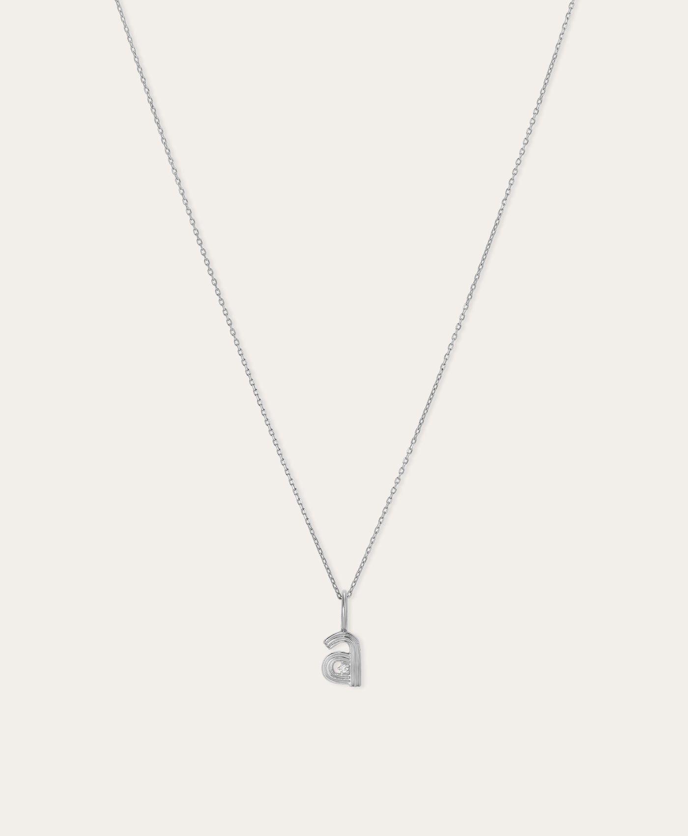 Groovy Diamond Initial Mini Charm in Sterling Silver