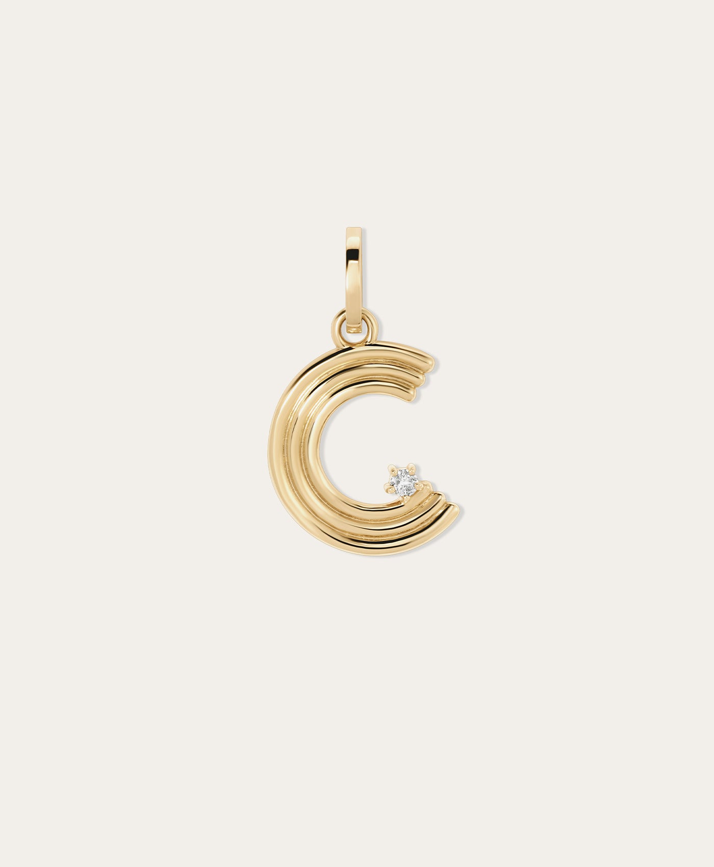 Groovy Diamond Initial Hinged Charm