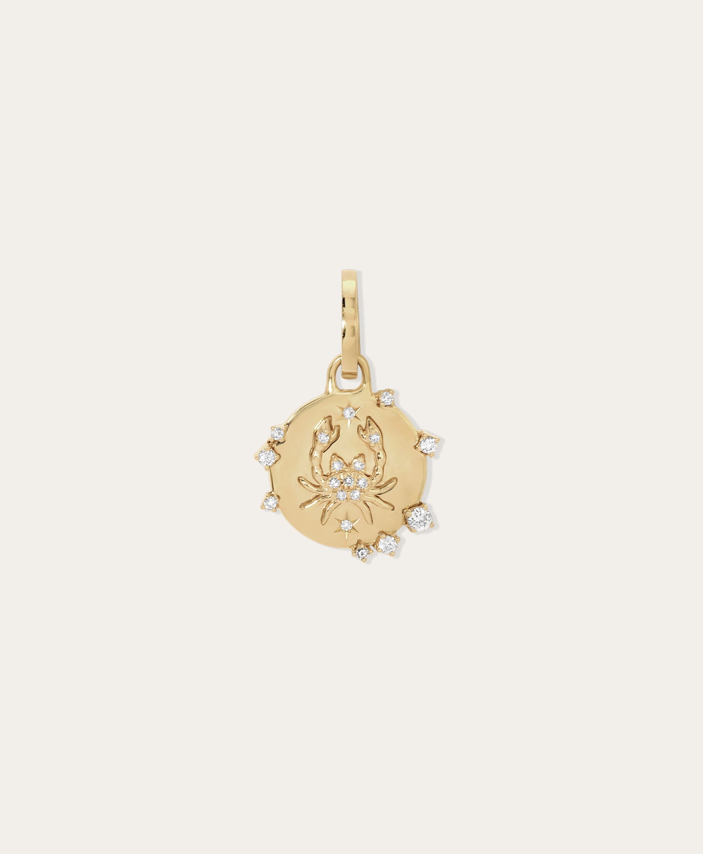 Zodiac Diamond Cancer Hinged Charm