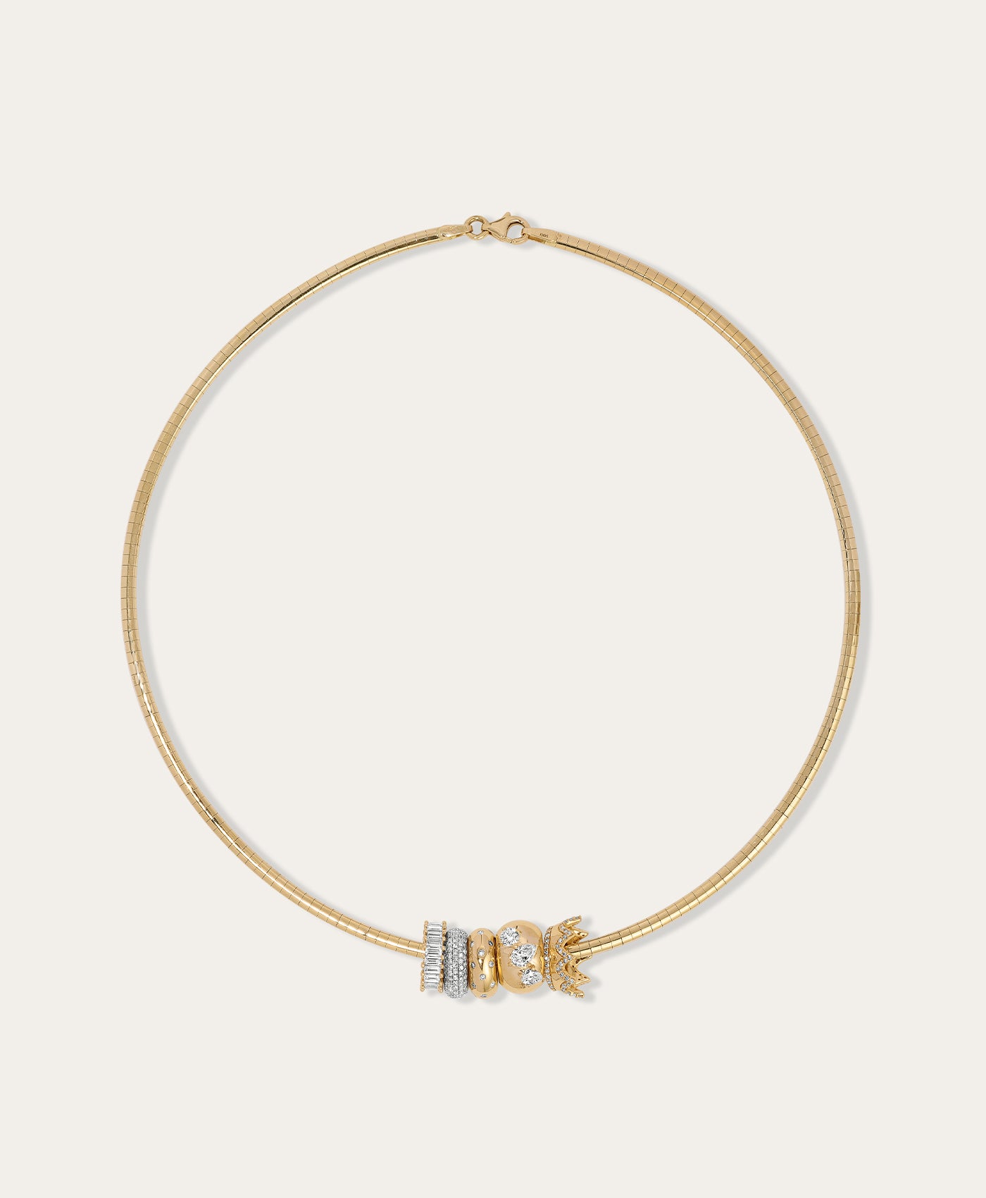 Catherine Omega Diamond Big Bead Necklace