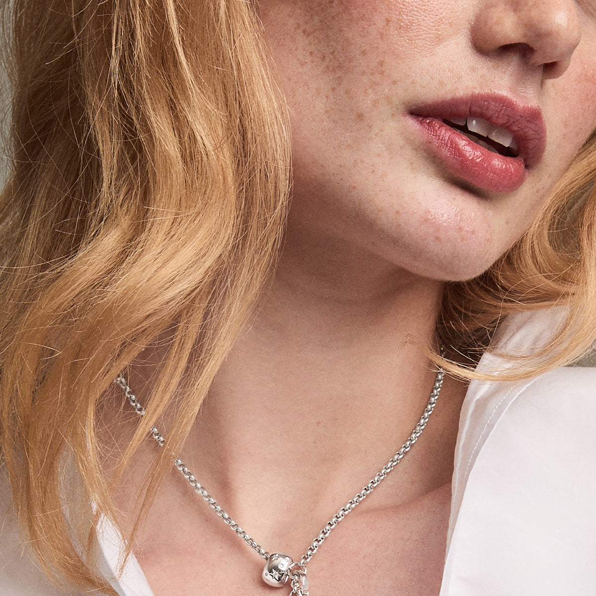 Celestial Diamond Big Bead in Sterling Silver