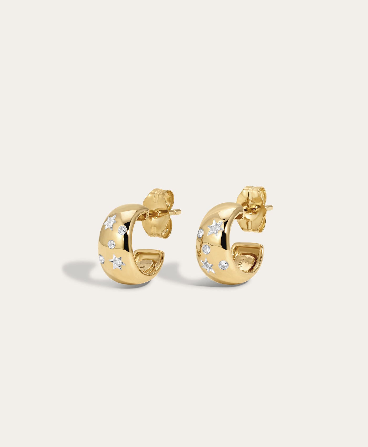 Celestial Diamonds Wide Huggie Hoops