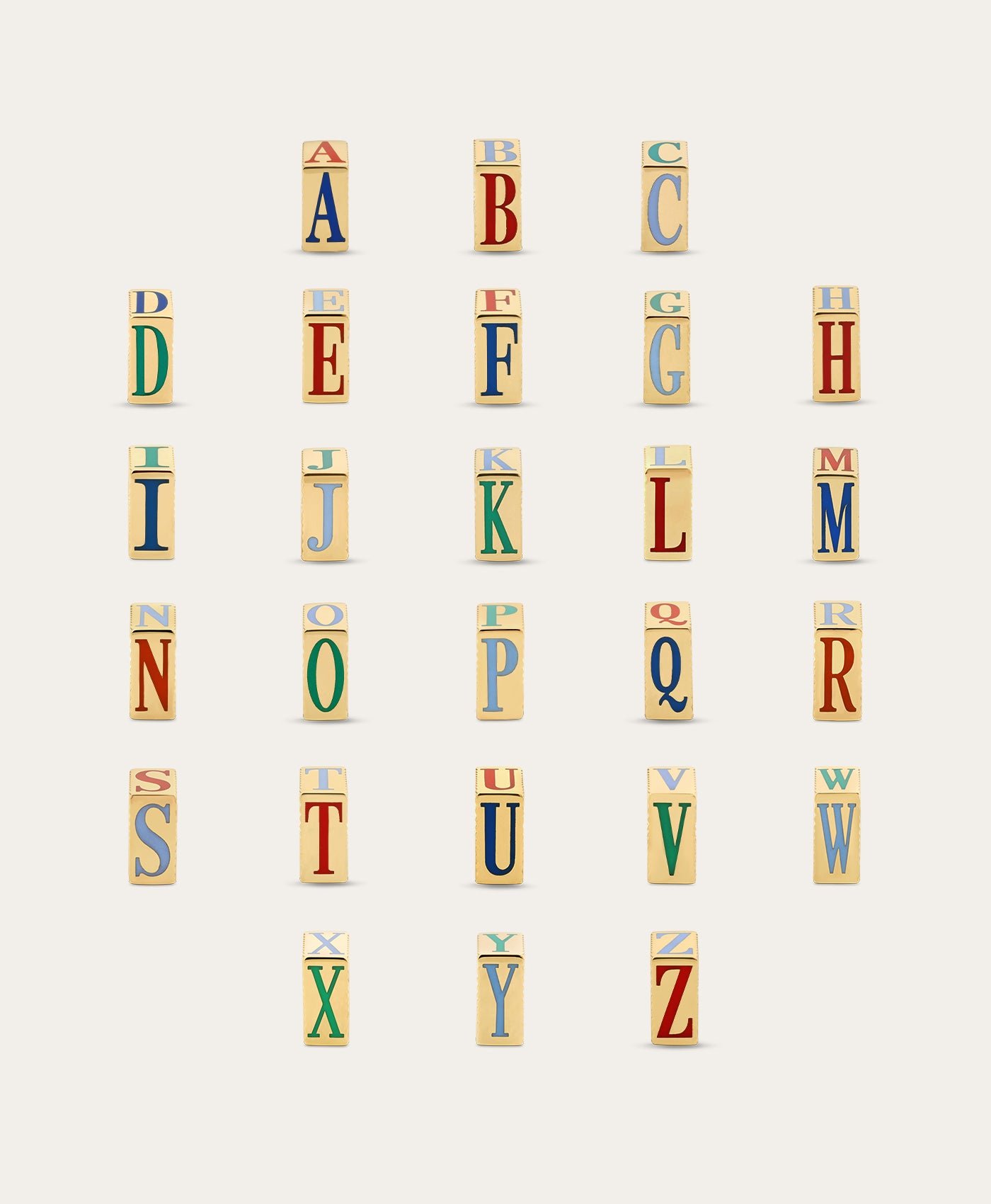 Ceramic Fluted Initial Big Bead