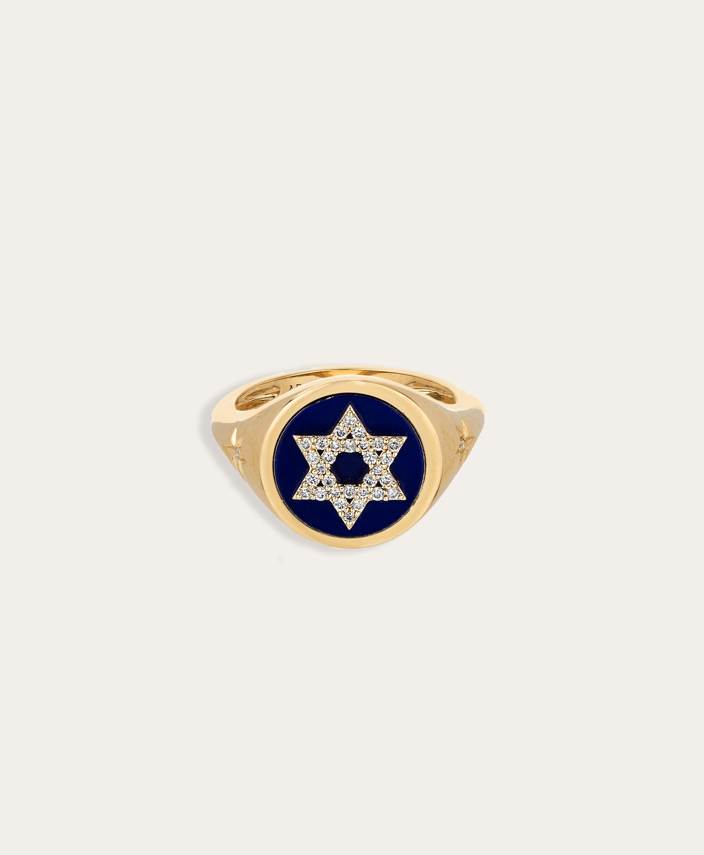 Ceramic + Pavé Star of David Signet Ring