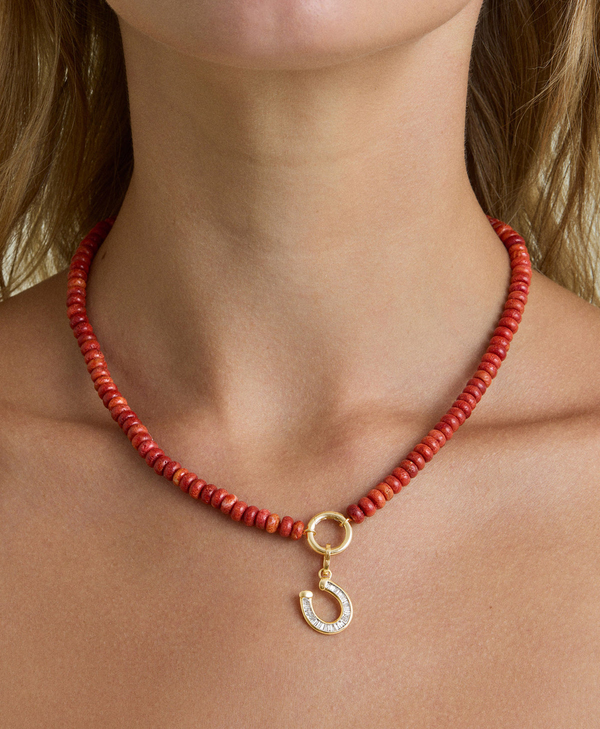 Charm Enhancer Coral Gemstone Necklace