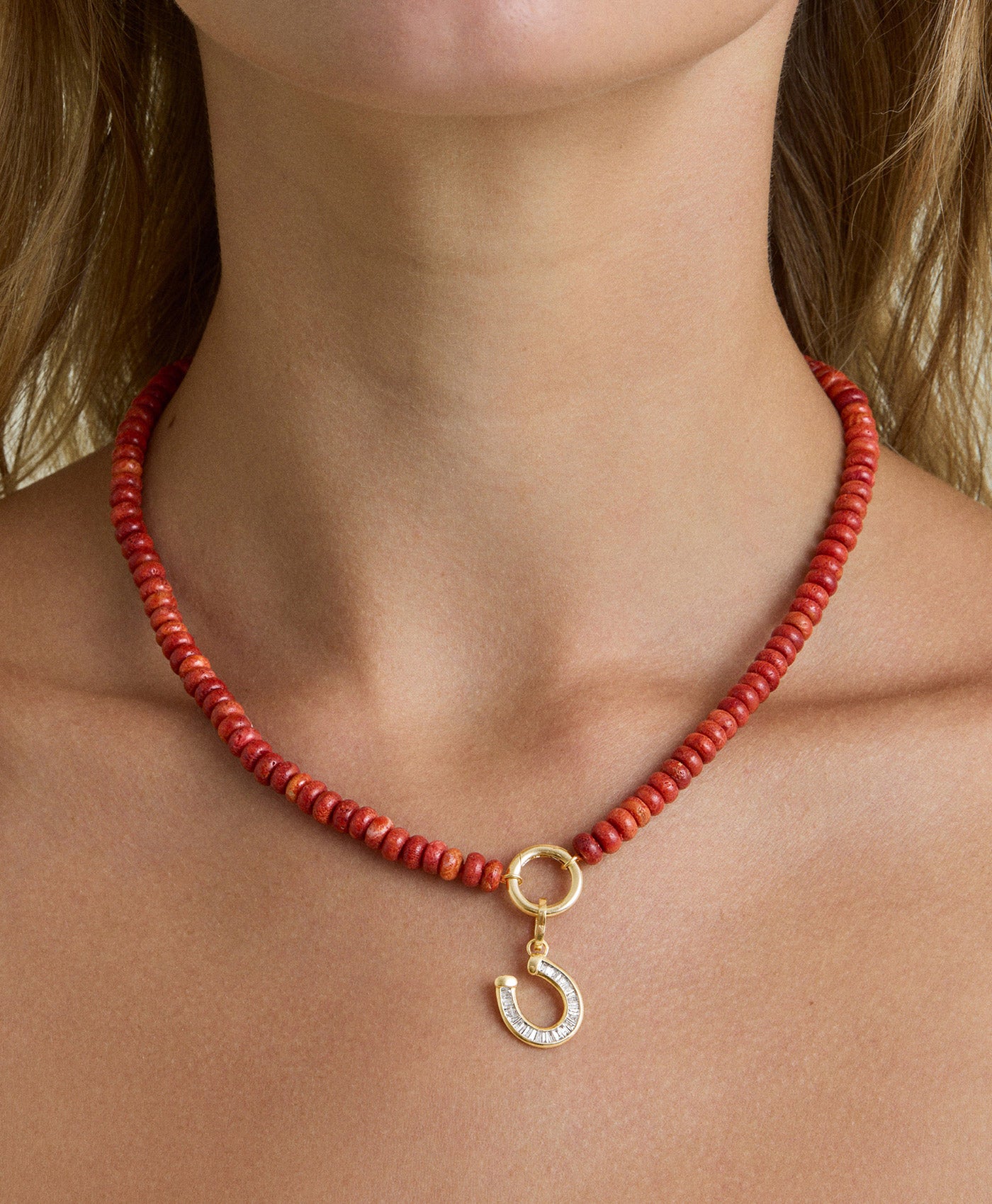 Charm Enhancer Coral Gemstone Necklace