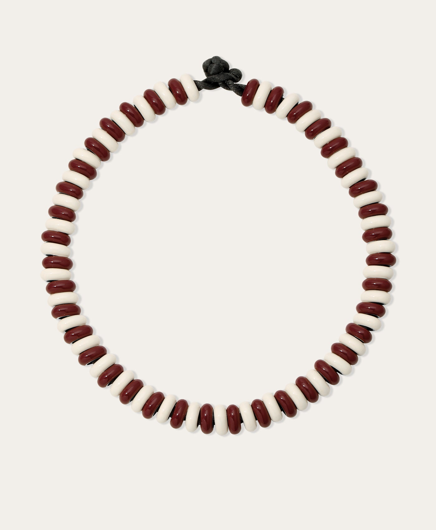 Cherry Soda Stripes Enamel Big Bead Necklace