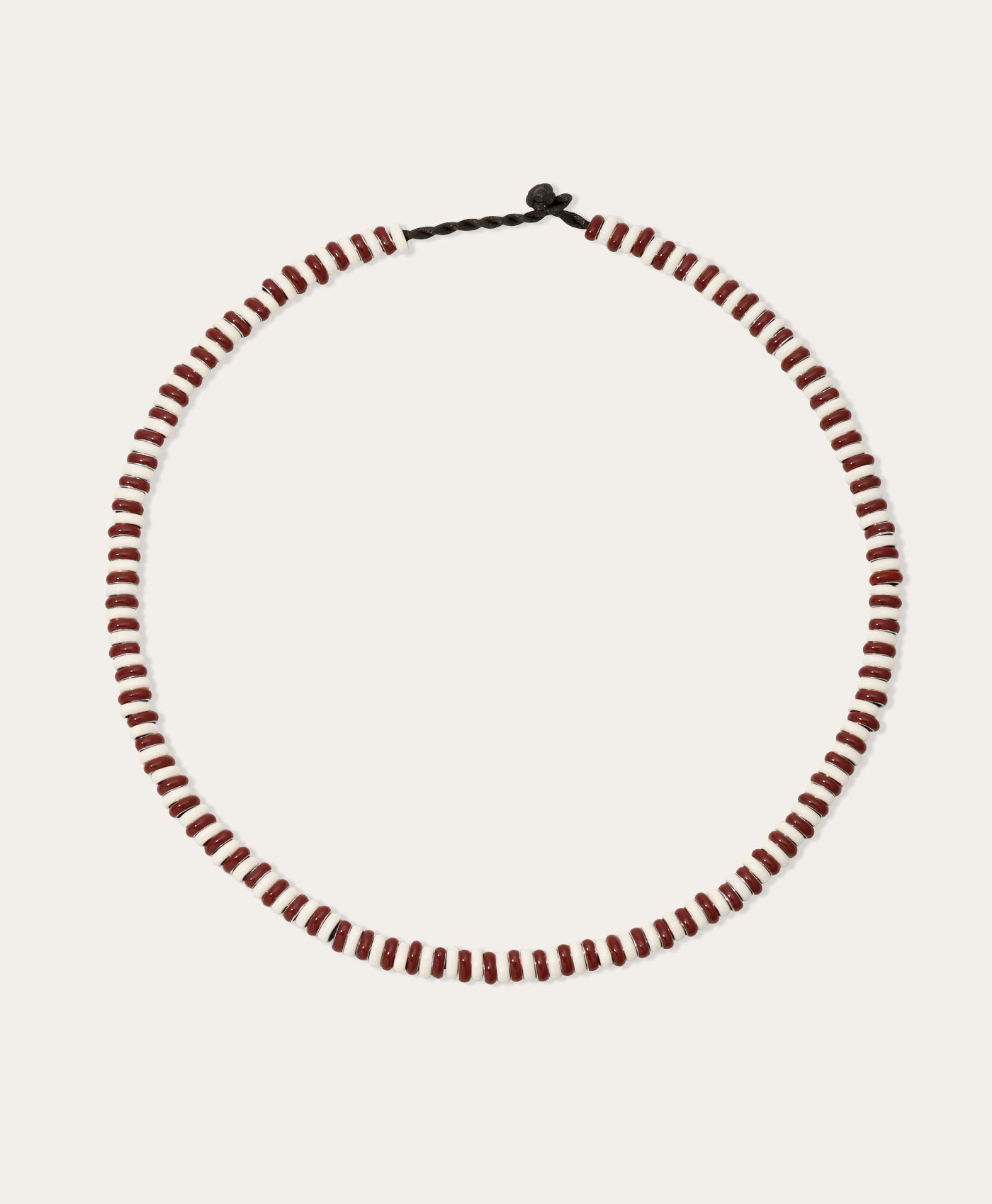 Cherry Soda Stripes Full Enamel Mini Bead Necklace